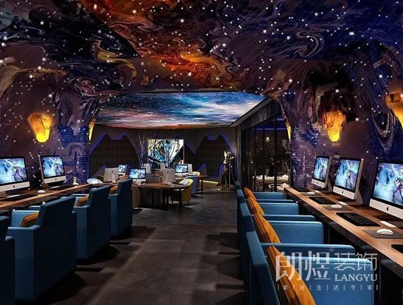 電競網(wǎng)咖裝修設(shè)計(jì)大廳效果圖2