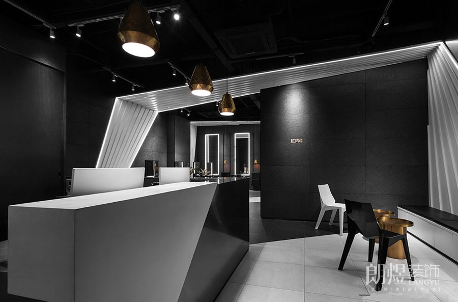 杜尚-復古發(fā)廊前臺裝修圖片