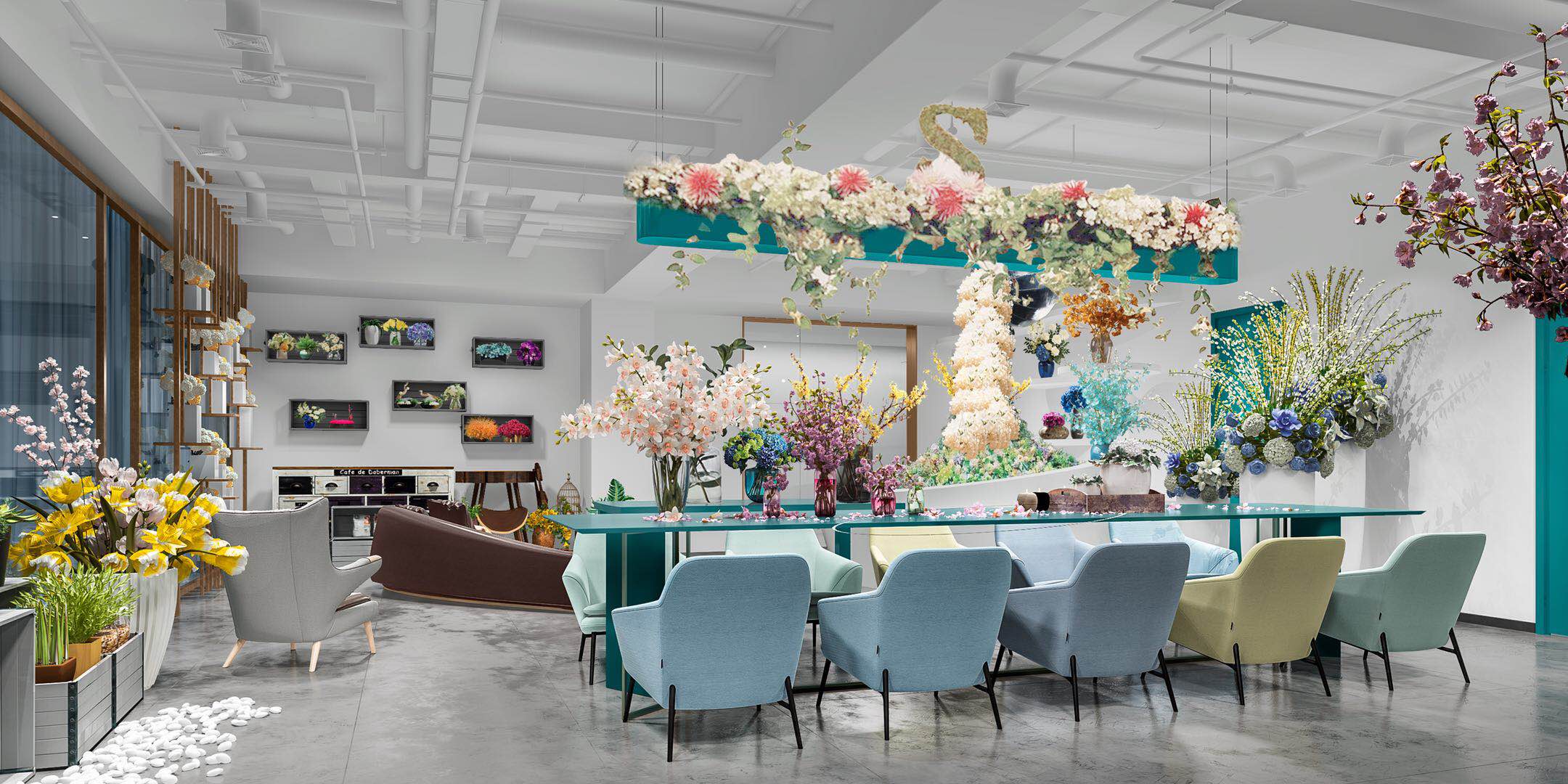 花藝培訓機構(gòu)展廳設計效果圖