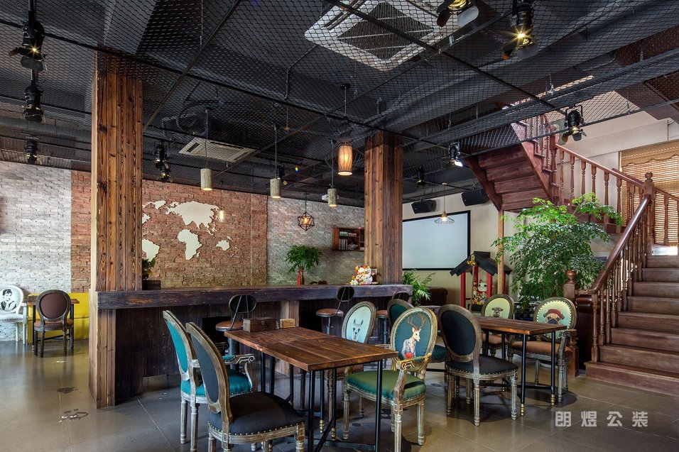 復古風工作室吊頂裝修效果圖