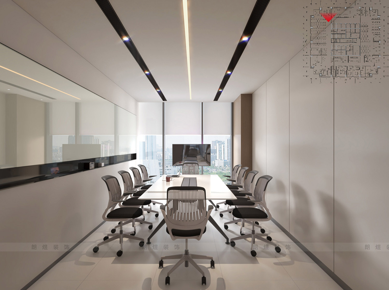 辦公室小會議室裝修效果圖