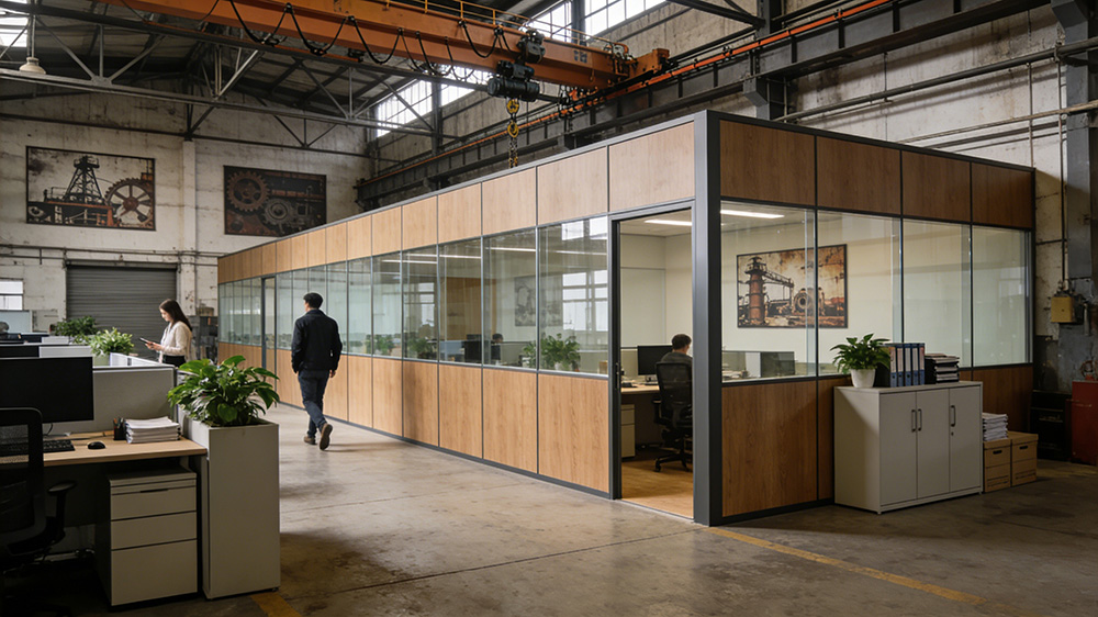 鋼結(jié)構(gòu)廠房內(nèi)辦公隔墻圖4