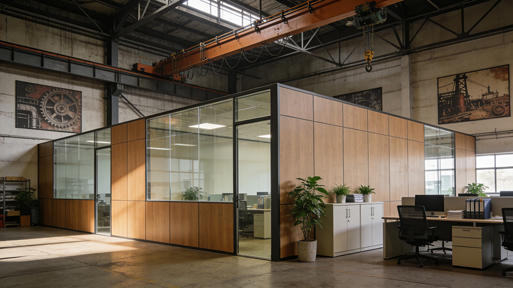 鋼結(jié)構(gòu)廠房內(nèi)辦公隔墻圖7