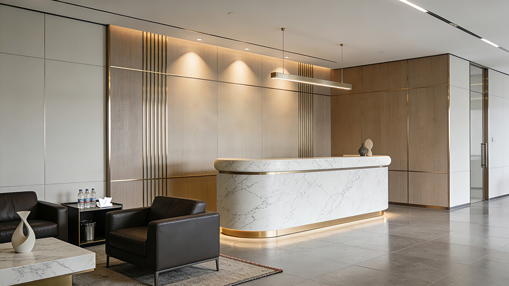 經(jīng)典流行款輕奢商務(wù)風(fēng)辦公室前臺